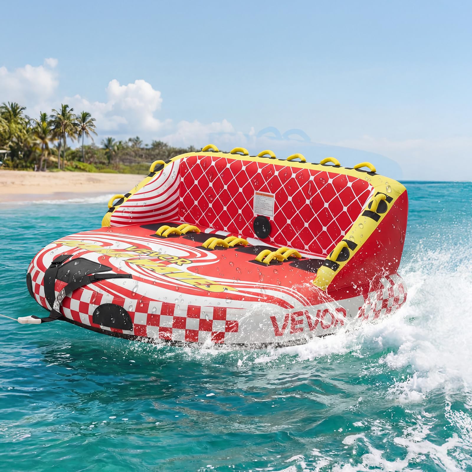 VEVOR Flotador de Arrastre Inflable 4 Personas 219x206 cm 308 kg para Deportes Acuáticos