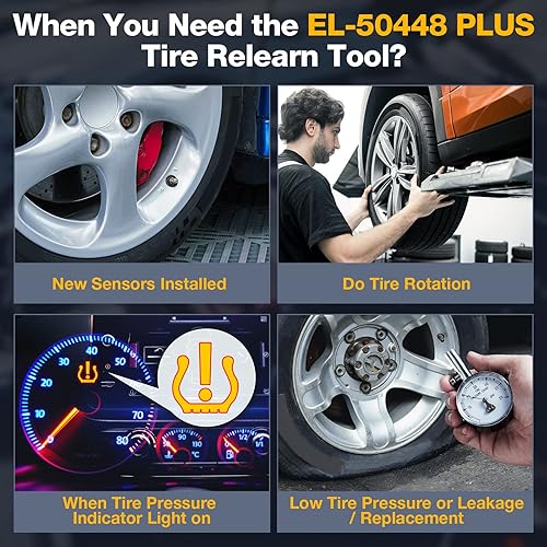 Miniatura 6 de KINGBOLEN EL-50448 Plus TPMS Herramienta de reaprendizaje para Ford GM Automotive Sensor de presión de neumáticos 315433 MHz Herramienta de