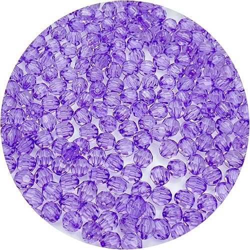 Miniatura 1 de Daiyifiy 400 cuentas de cristal redondas acrílicas de 0.315 pulgadas (0.315 in), cuentas espaciadoras facetadas de color para hacer joyas, pulseras,