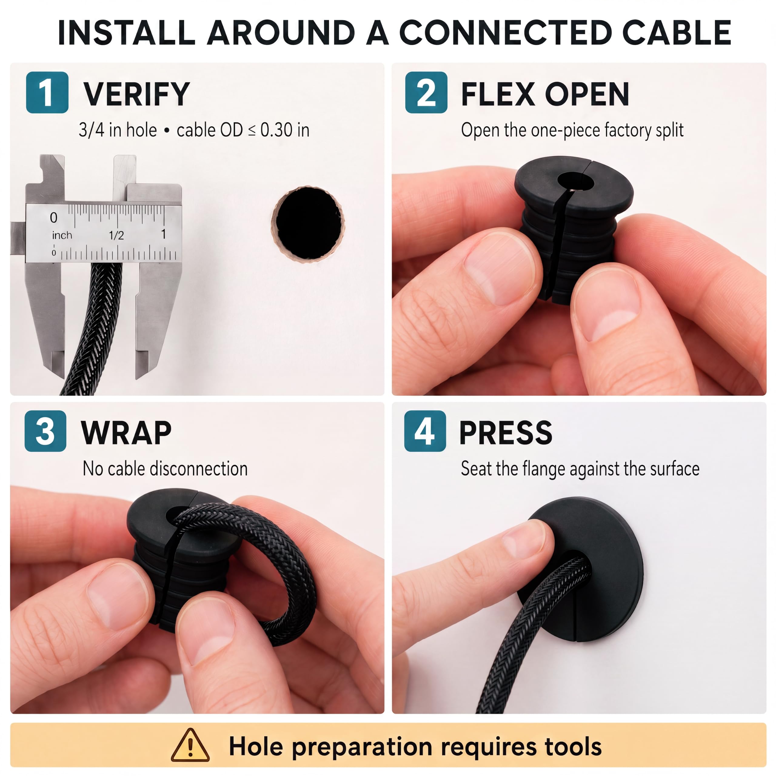 Starlink Grommets - 2 Pack for Cable Routing -4