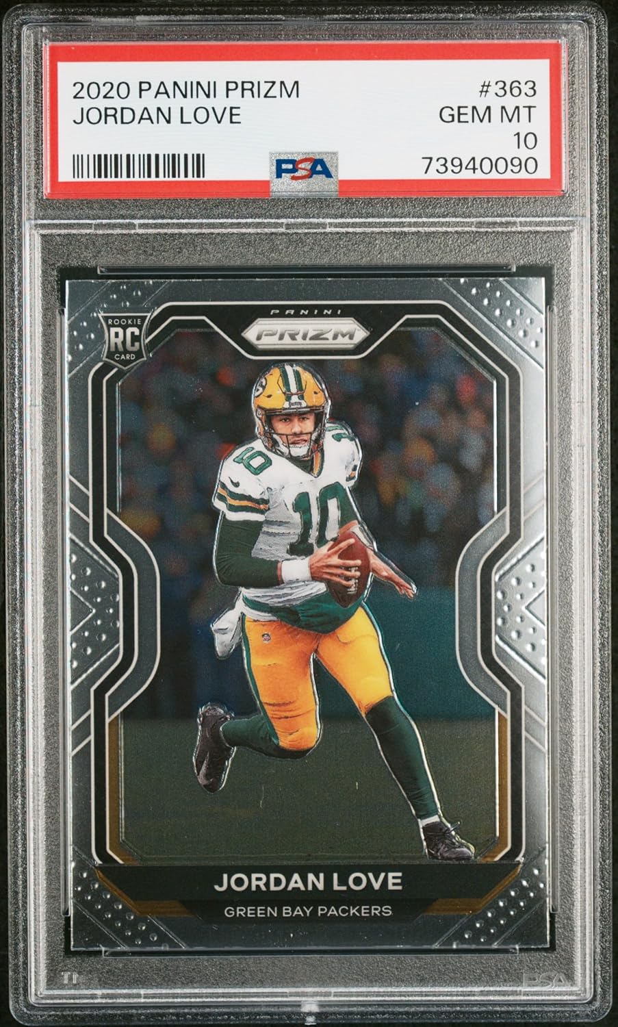 Jordan Love 2020 Panini Prizm Football Rookie Card #363 Graded PSA 10