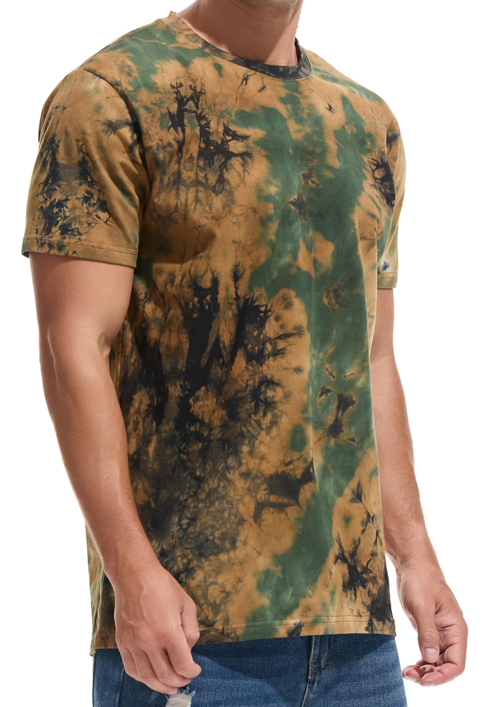 RONOMO Herren T-Shirt 95% Baumwolle 5% Spandex, Mikroelastik, Hautfreundlich