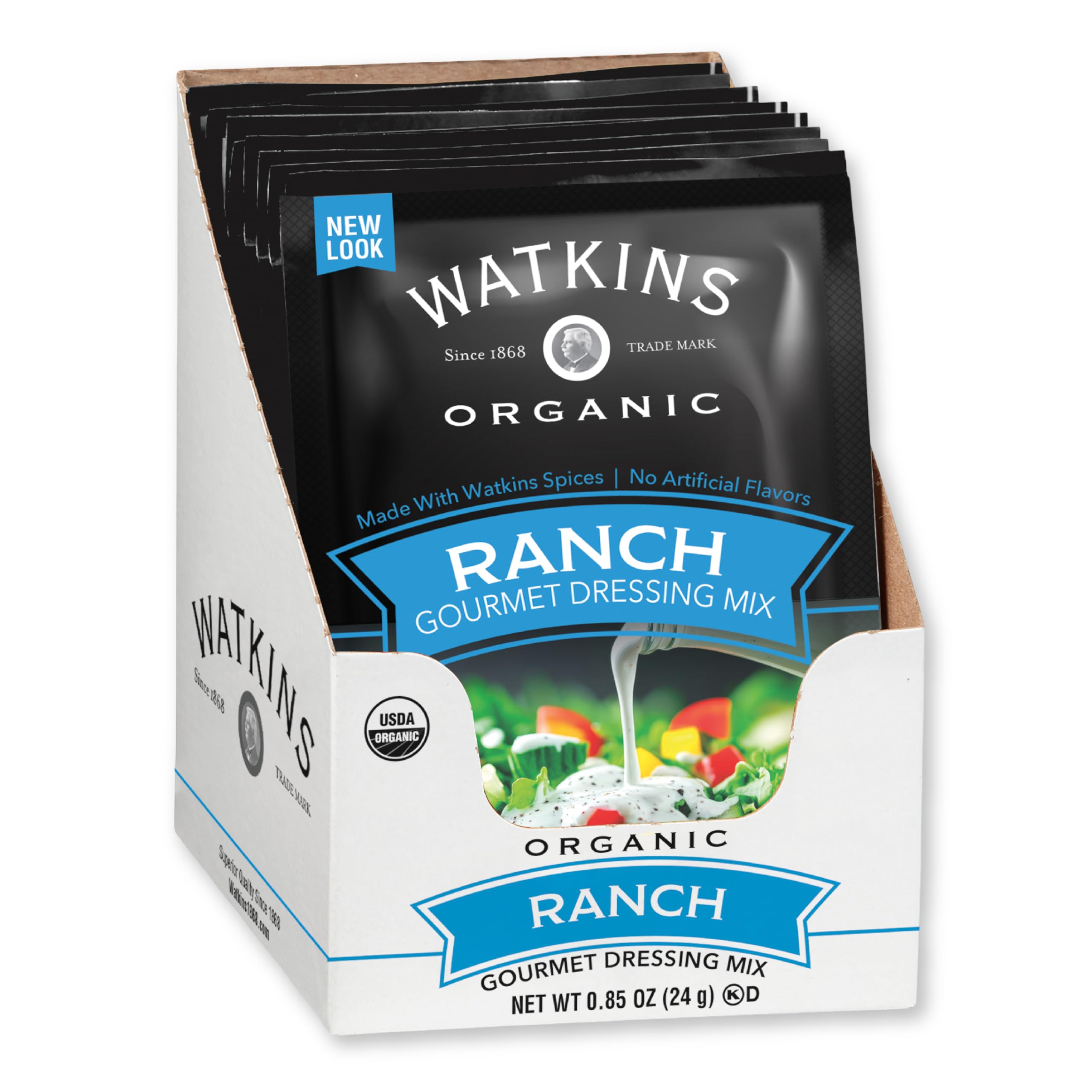 Watkins Organic Ranch Salad Dressing Mix, 0.85 oz. Packets, 12-Pack