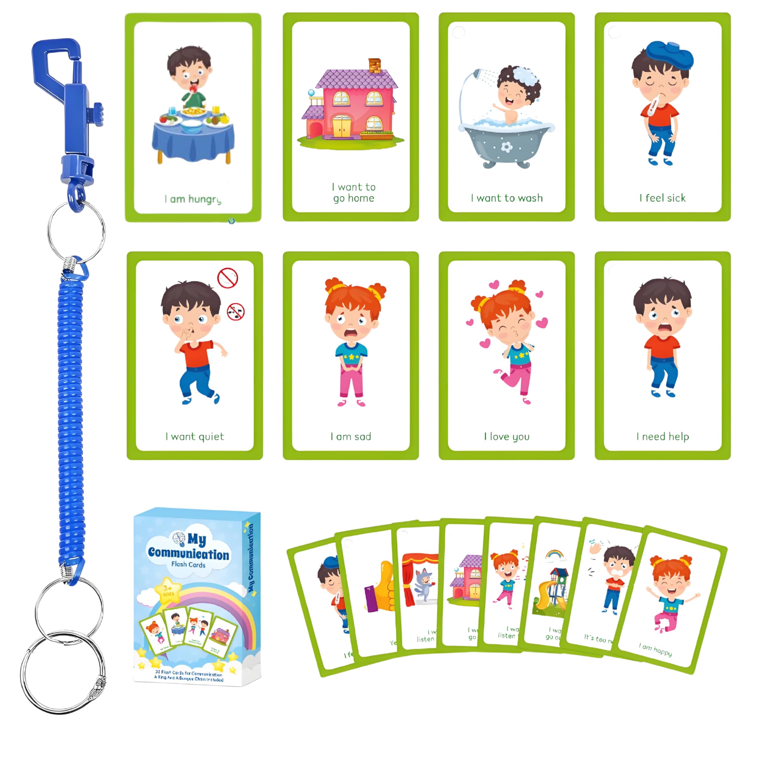 33 PCS Communication Cards for Autism Speech Therapy Non-Verbal Adults