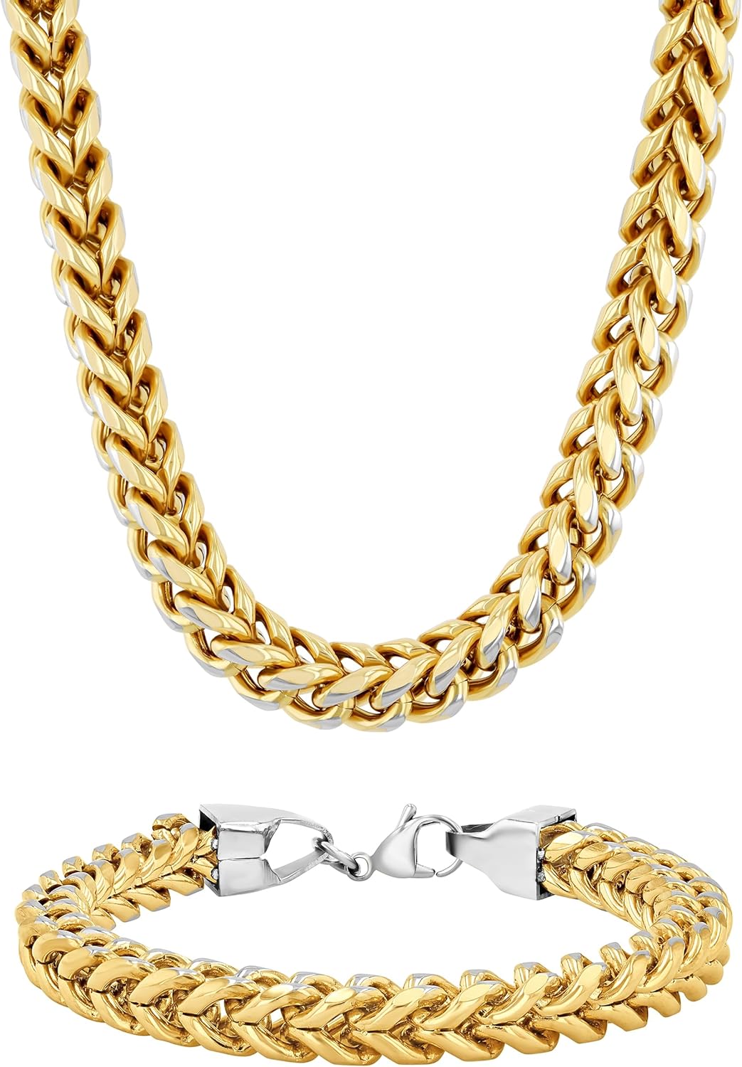Men's Chain Bracelet Sets Stainless Steel - Choice of Size and Colors