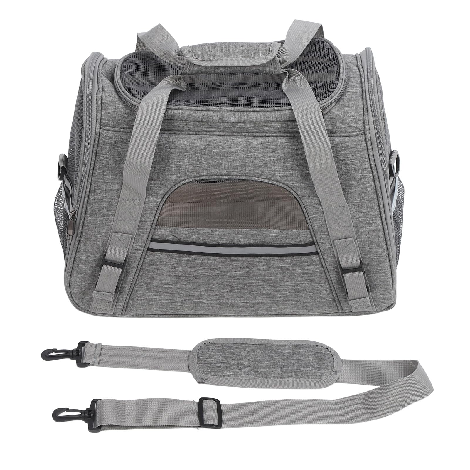 Dog Carrier Large Capacity, Soft Sided Travel Carrier, Breathable Multi Functional Backpack with Bottom Mat and Back Rope, Space for Cats and Small Dogs