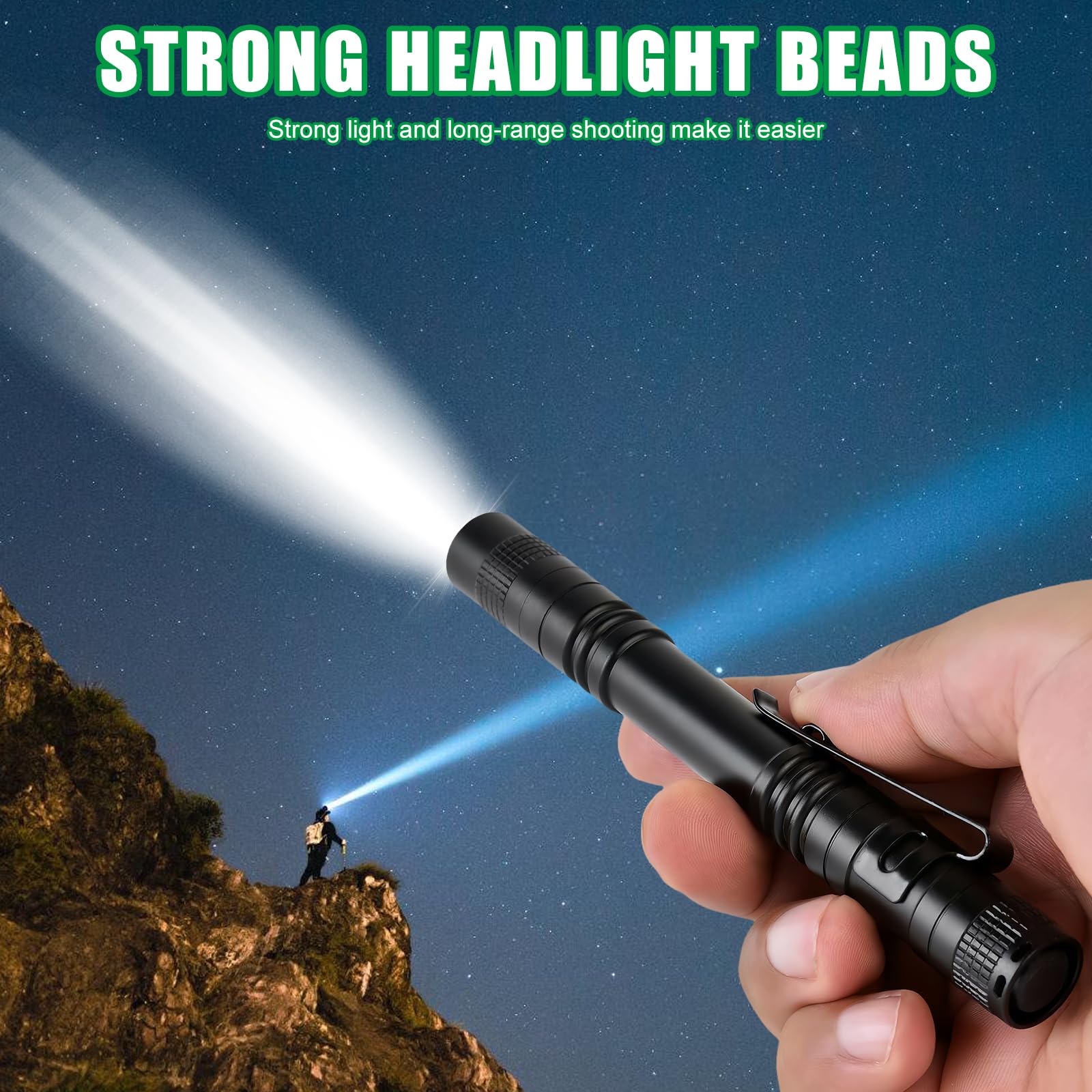 LE Torcia LED Penna C120 (2 Pezzi), 120 Lumen Mini Torce Led Portatili Penlight Stilo con Clip