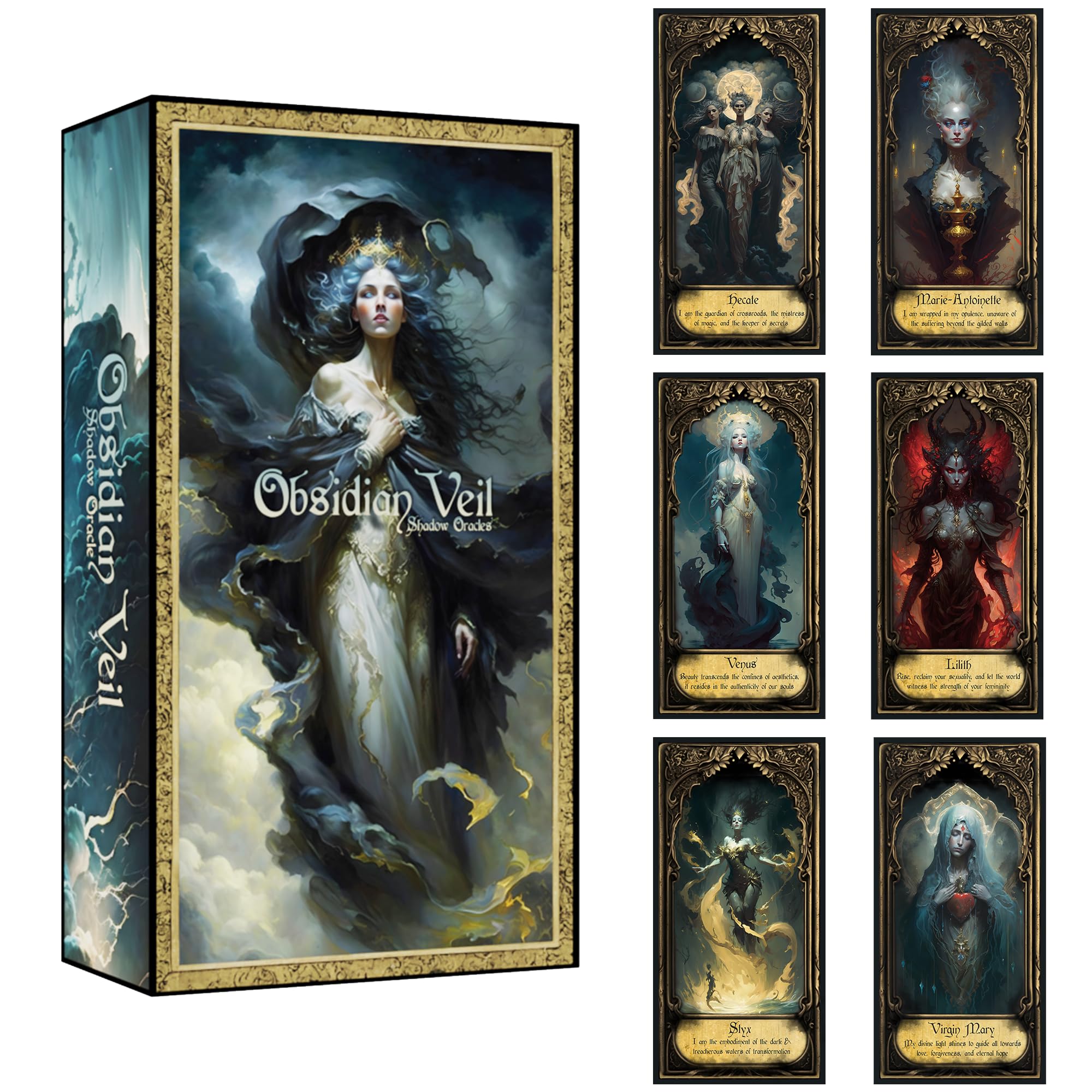 Obsidian Veil Oracle Deck | Unveil Your True Self - Unique Shadow