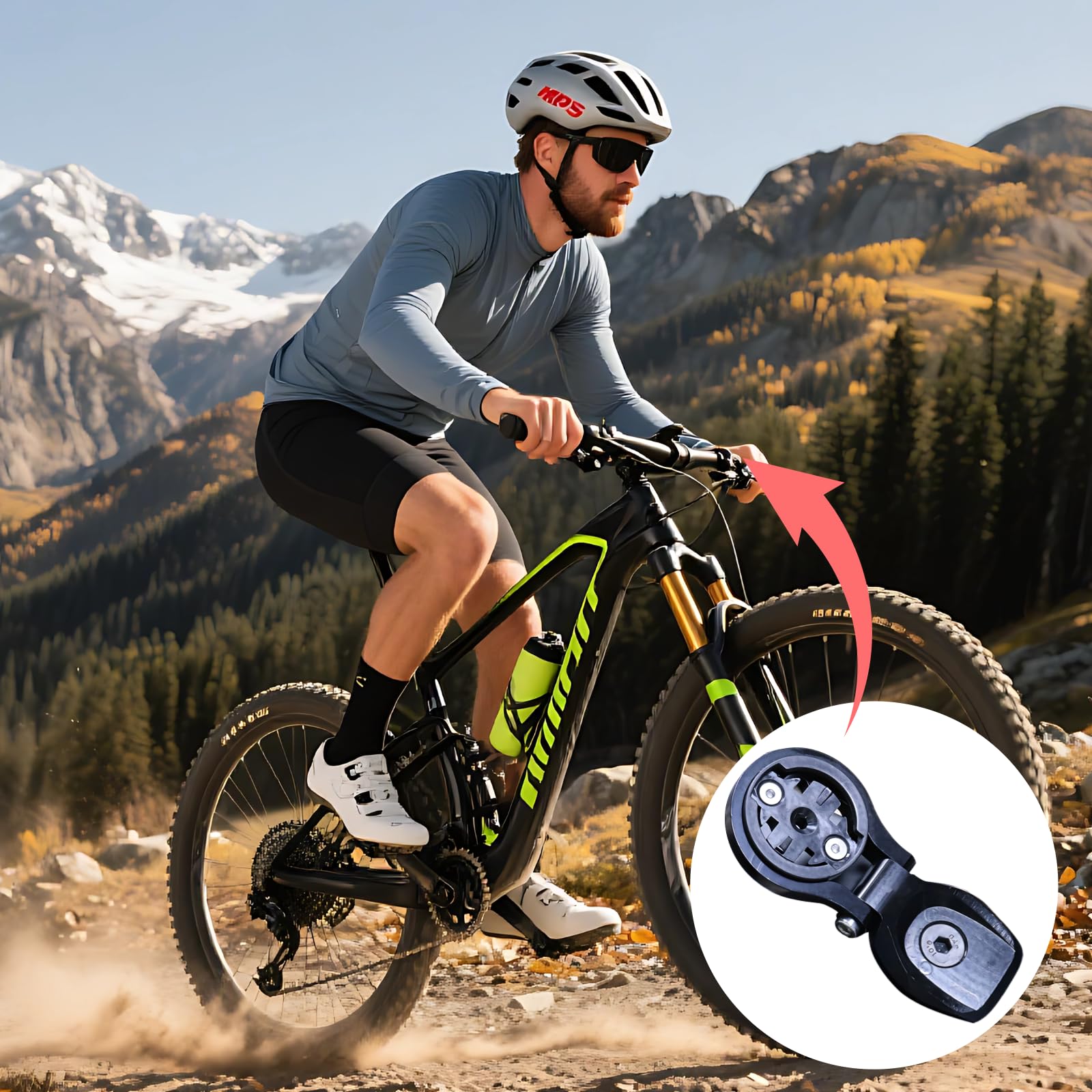 Supporto per computer da bicicletta, in lega di alluminio, supporto GPS per manubrio Syncros integrato, compatibile con Garmin e Bryton, design leggero da 1.23 oz / 35 g