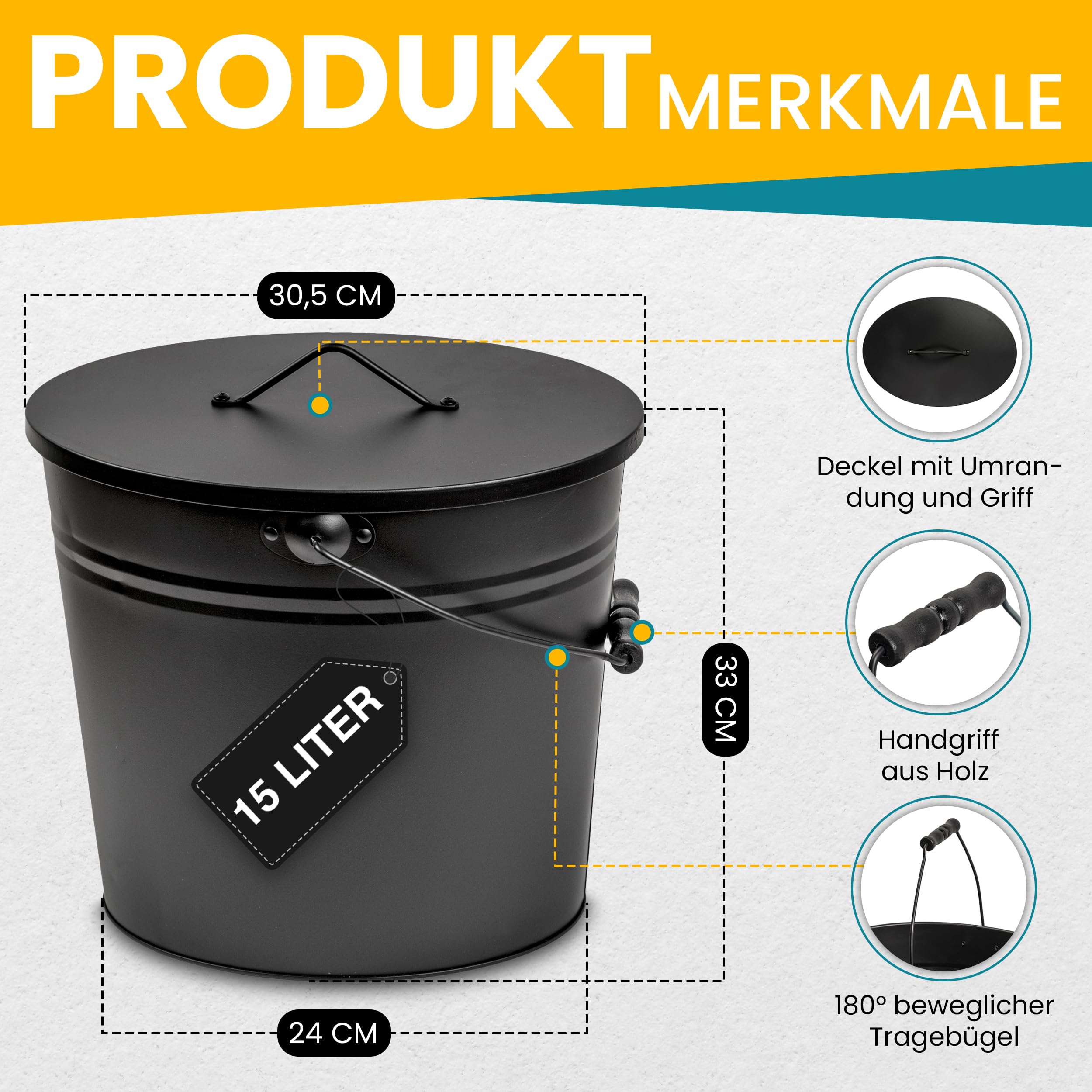 Metalen kolenkit en pelletemmer (13 liter) - dario - online kopen? | Korting tot 70