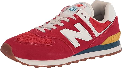 New Balance mens Iconic 574 V2 Sneaker, Team Red/Wave, 9.5 US