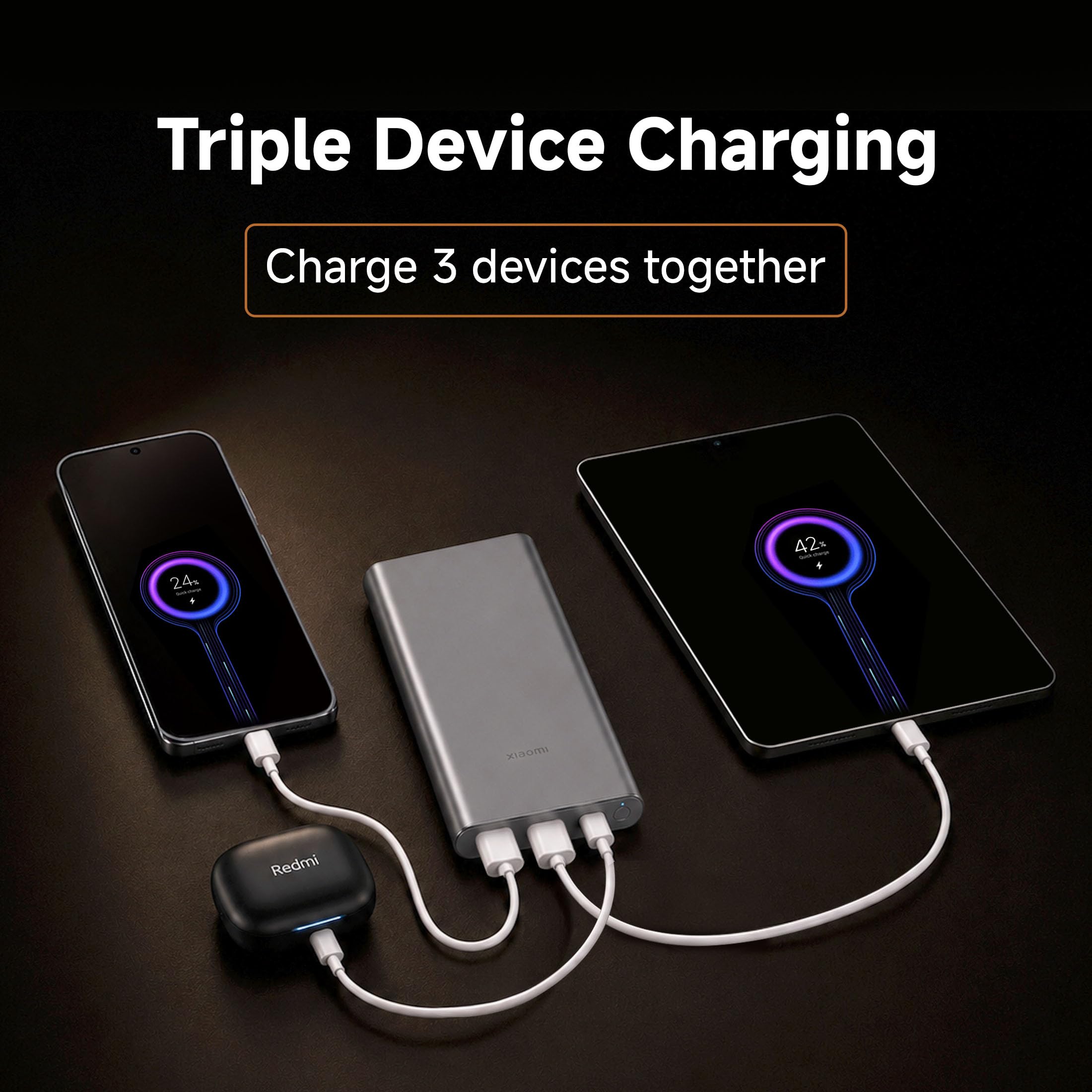 Xiaomi Power Bank 4i 10000mAh 22.5W Fast Charging PD|Smart 12 Layer Protection| Durable Steel Casing |Triple Output Ports|Supports All Phone(MI Power Bank),Black — Amazon image 5