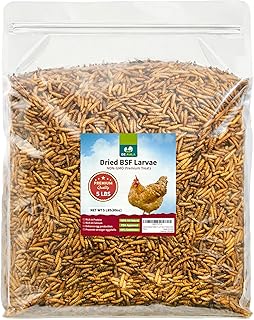 5LB Dried Black Soldier Fly Larvae for Chickens Bulk, Non GMO 86X High Calcium Grubs Than Meal Worms for Laying Hens,100% Natural BSF Larvae for Chicken Worms Wild Bird Treats, Protein Chickens Feed