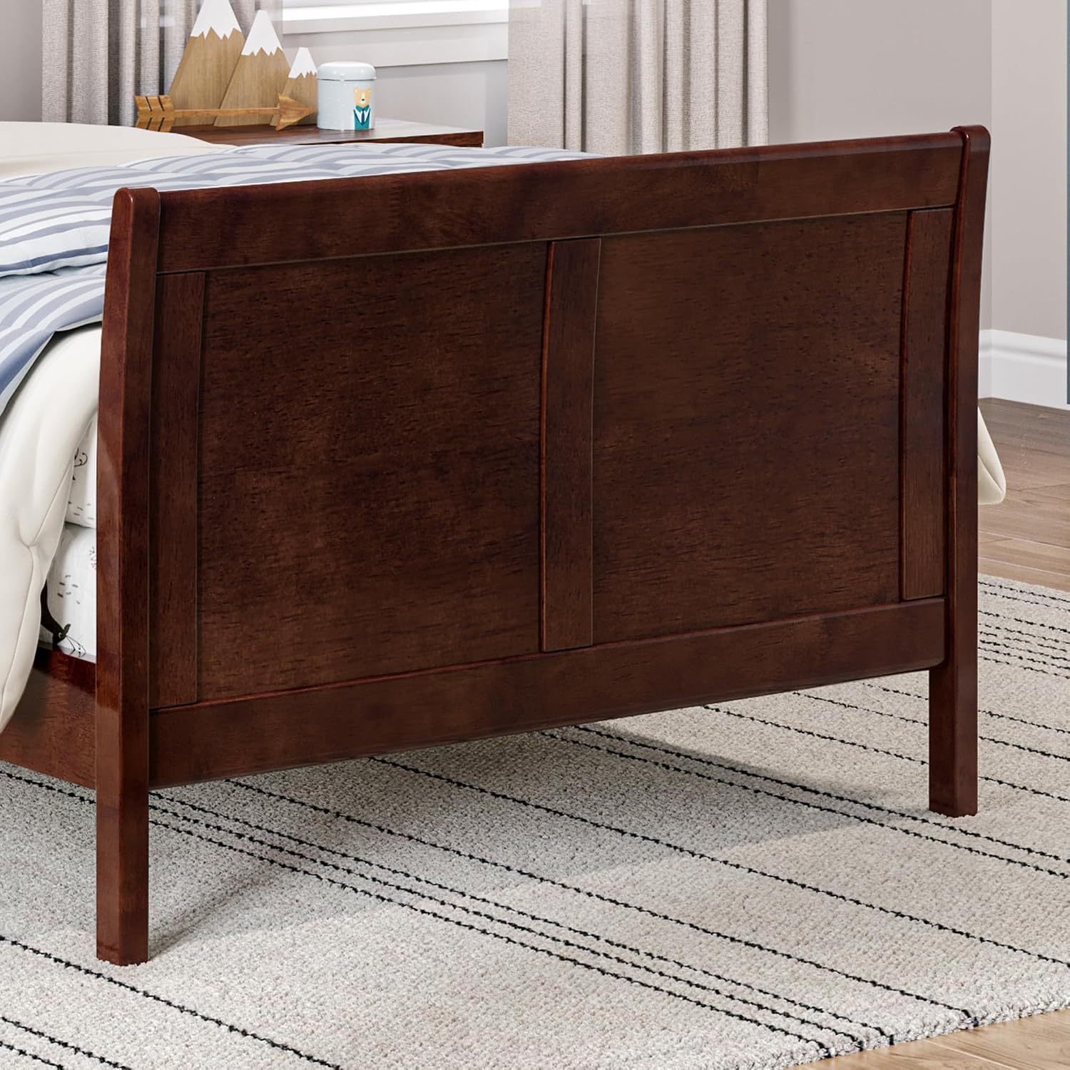 AFI Portland Twin Size Bed with Matching Footboard in Walnut