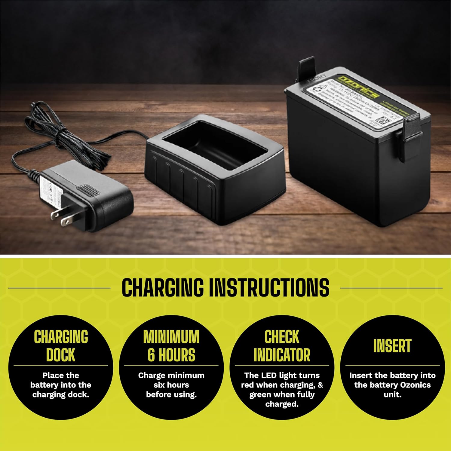 Ozonics SG-BA02XL Extended Life Rechargeable Battery for HR230, HR200, or HR150 Scent Eliminator – Hunting Accessory with Runtime Up to 10 Hrs in Standard & 8 Hrs in Boost Mode