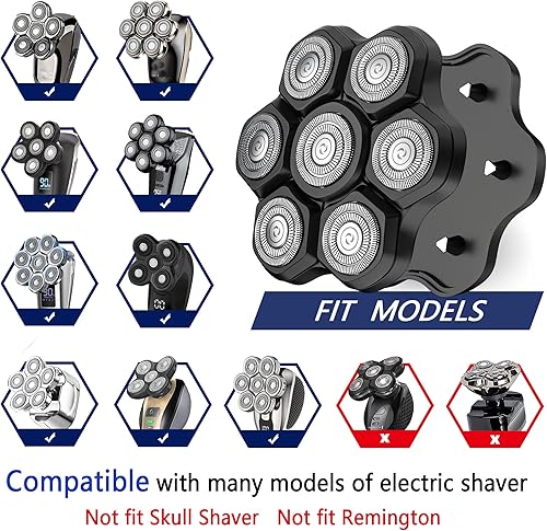 Miniatura 10 de Afeitadoras de cabeza 5D para hombres calvos, cabezales de repuesto para afeitadora de cabeza, afeitadoras de cabeza calva para hombres, reemplazo