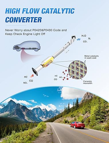 Miniatura 7 de Nilight Convertidor catalítico para Nissan Altima 2.5L L4 2007 2008 2009 2010 2011 2012 2013 2014 2015 2016, ajuste personalizado Cat (estándar EPA)