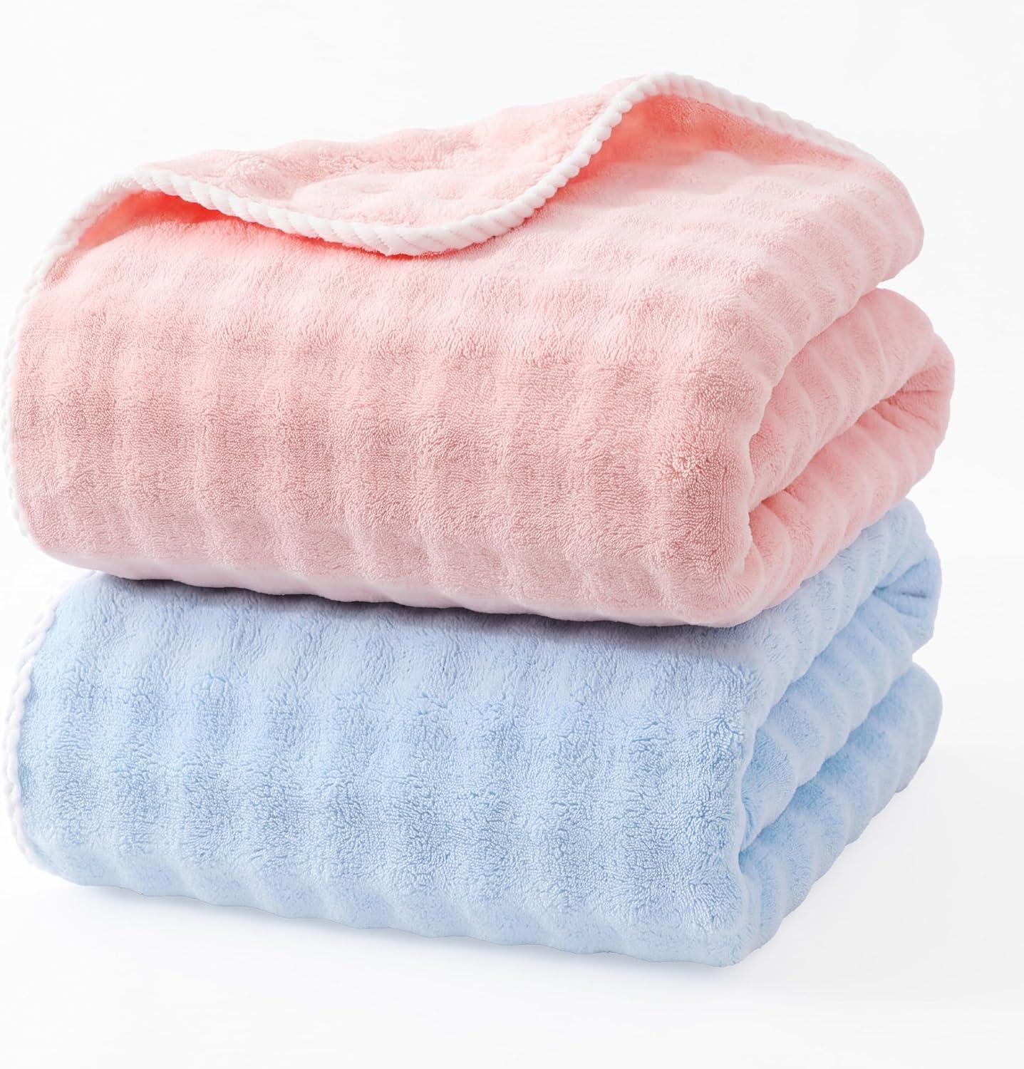 Microfiber Bath Towel 35"x70" Extra‑Large, Ultra‑Absorbent Quick Dry Bathroom Towel,Reinforced Edges with Hanging Loop, Soft Towel for Home, Travel, Gym(PK 2) (Dark Gray＋Light Gray)