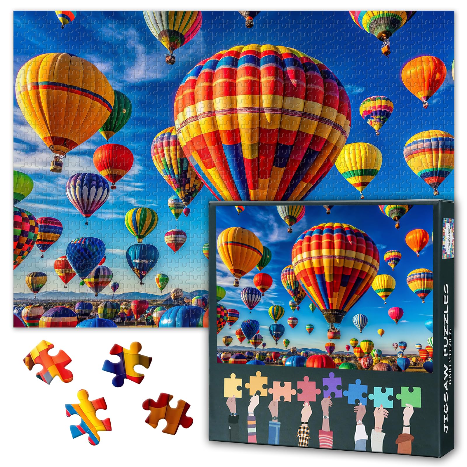 Puzzles for Adults 1000 Pieces, Hot Air Balloons Soar Jigsaw Puzzles, Adult Puzzle for Adults, Educational Fun Games or Toys for Elders Friends 20X27 INCH โ image 1
