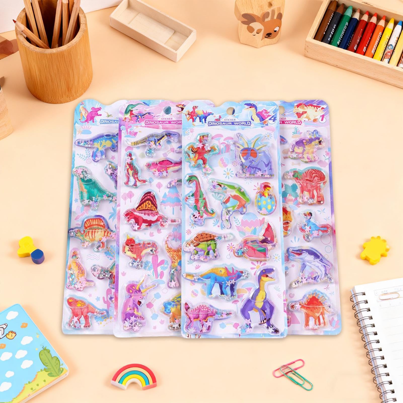 Amazon.co.jp: ウォーターシール ぷくぷく 水入り 、 4枚 恐竜おもちゃ