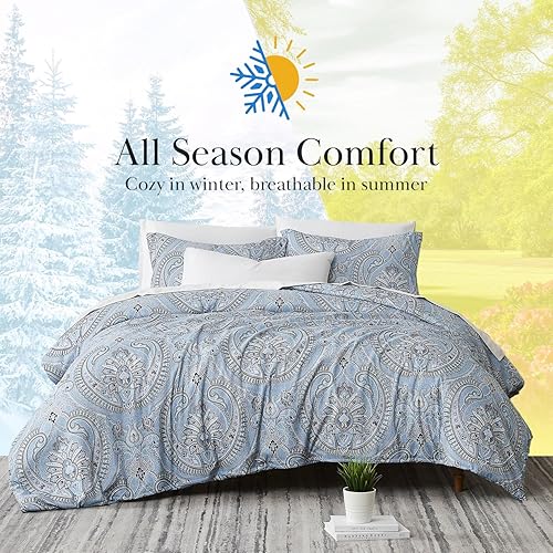 Miniatura 5 de Southshore Fine Living, Inc. Juego de ropa de cama de gran tamaño matrimonialqueen, ropa de cama bohemia, colcha con estampado de cachemira, juego