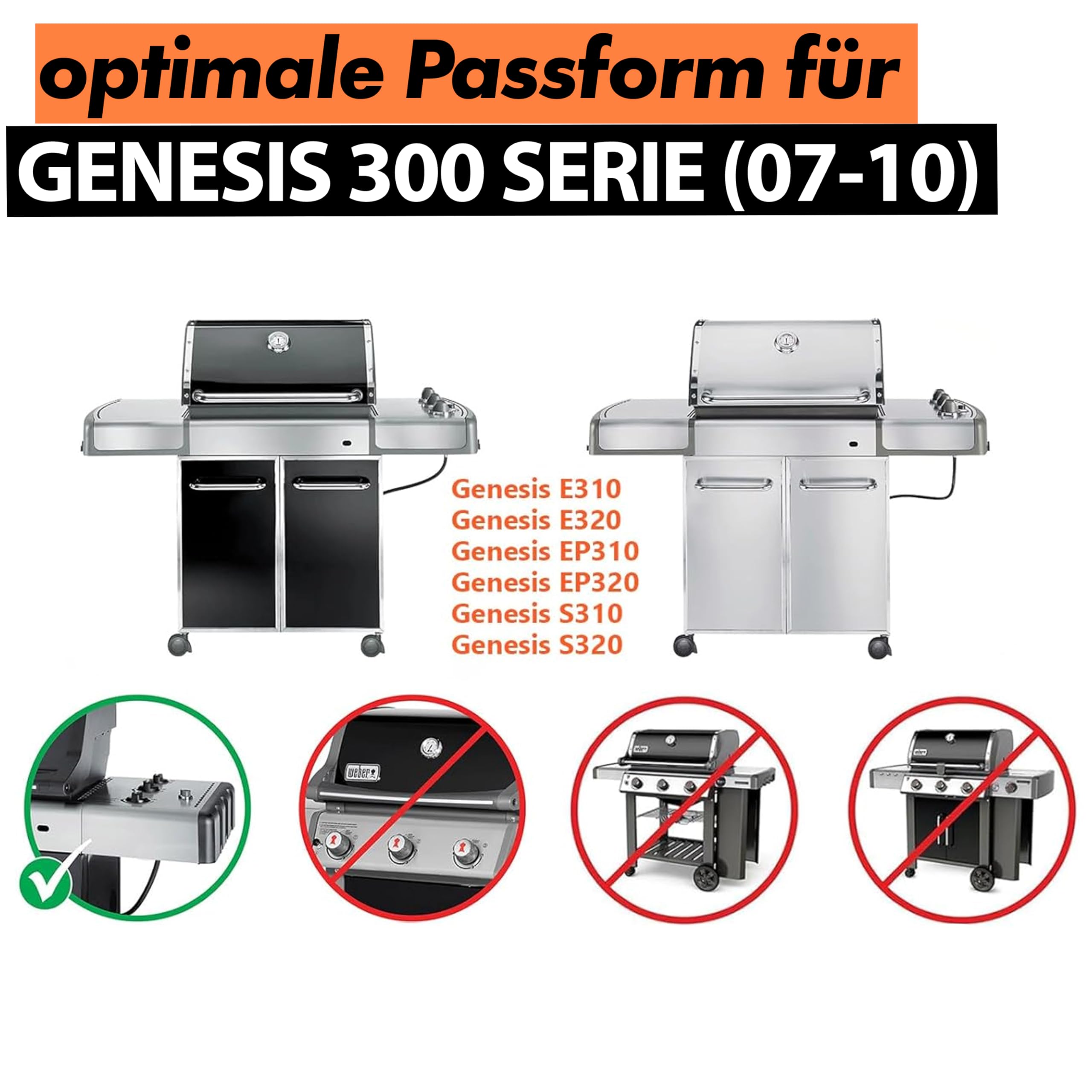Ersatzteil Flavorizer Bars Genesis 300 Serie (mit Bedienknöpfen seitlich) - Aromaschienen Weber 7540 - Herstellerqualität aus Österreich GS033
