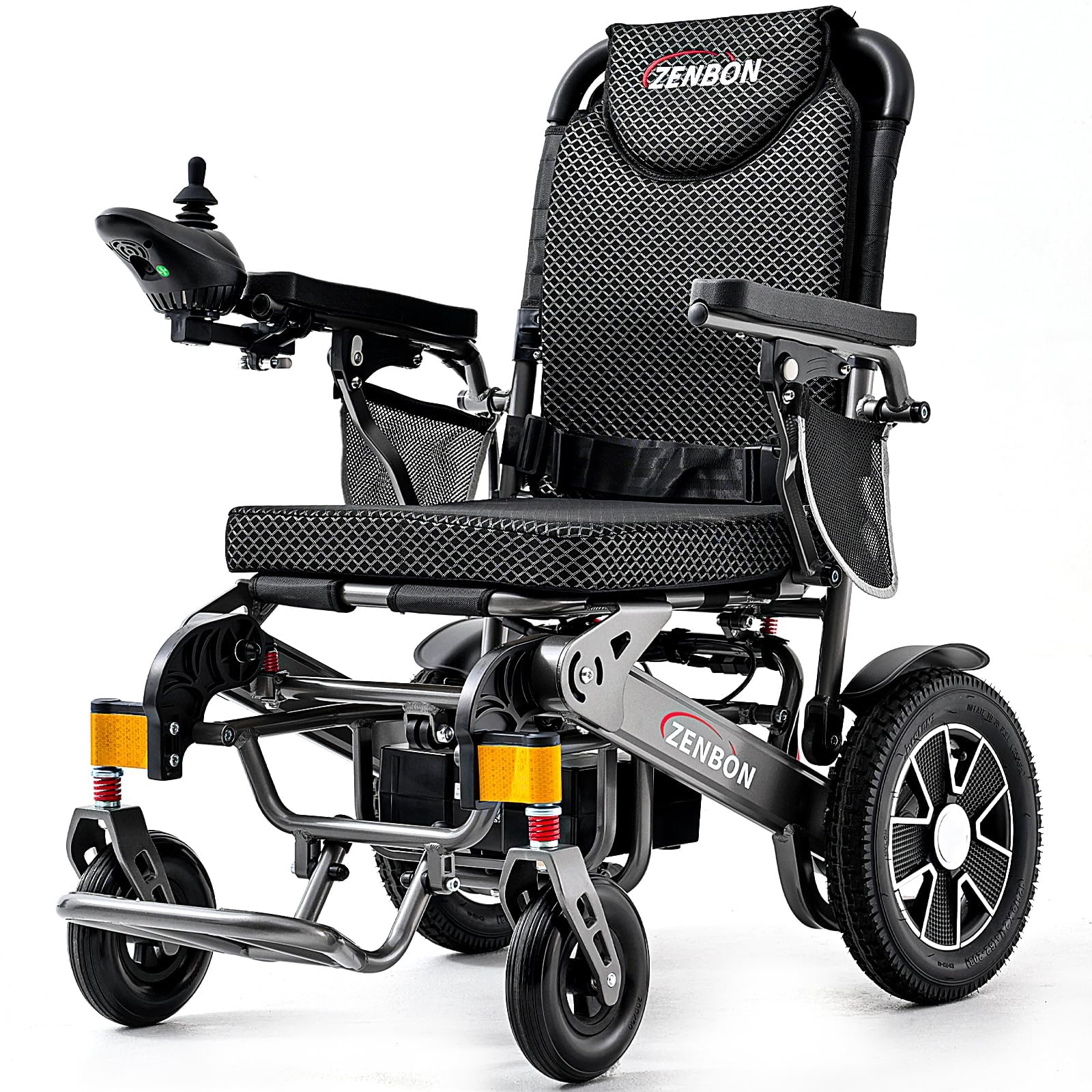 Elektrischer Rollstuhl Faltbar Leicht 35KM: Elektrische Rollstühle für Senioren mit Automatische Klappfunktion - 700W Elektrorollstuhl mit Höhenverstellbare Fußstütze bis 150KG (Silber Schwarz)