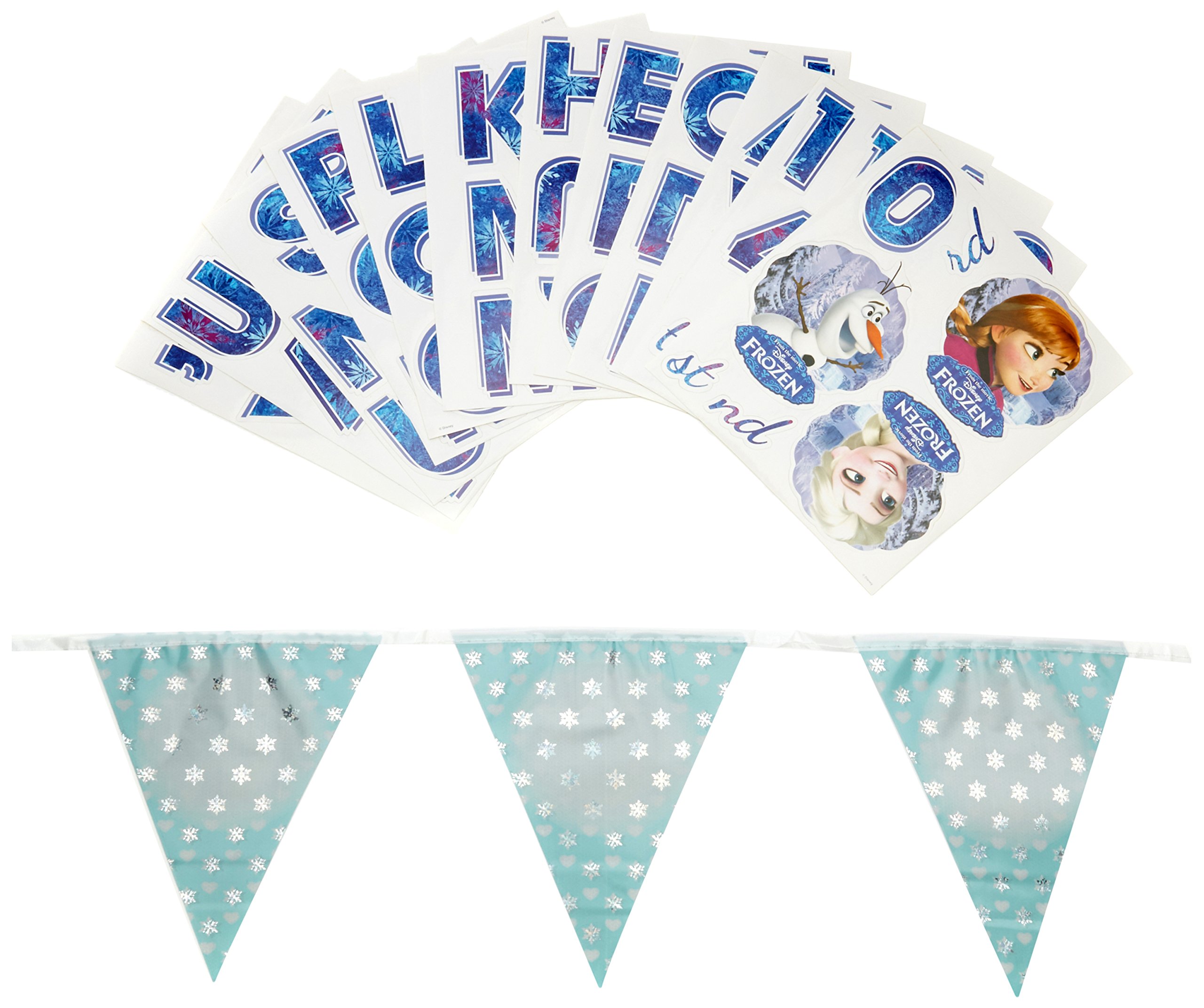 Disney Holographic Pennant Birthday Banner With Frozen Theme - 1 Pc.