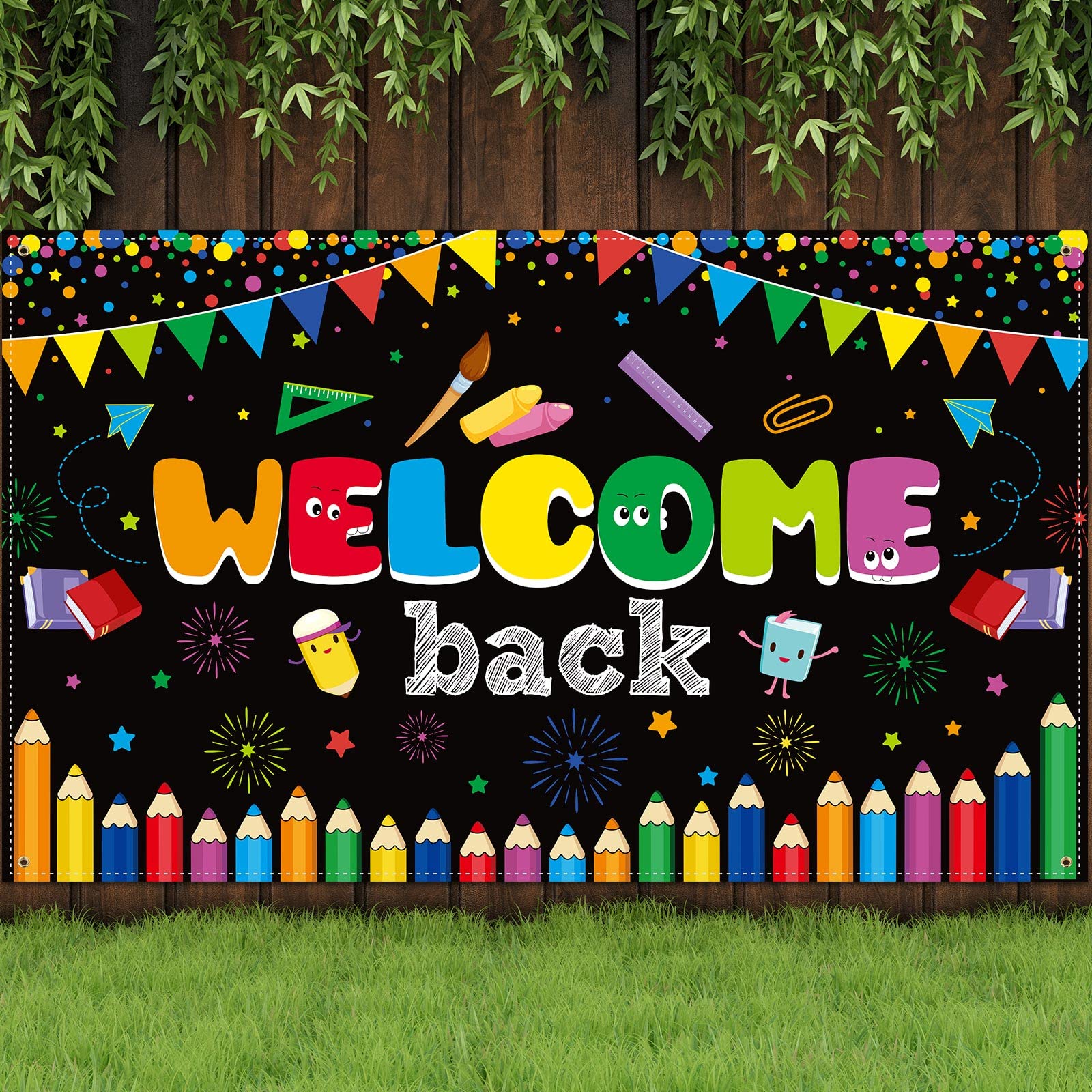 Buy Welcome School Banner First Day Of School Backdrop Banner Large