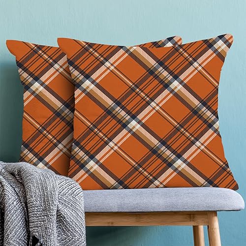 Miniatura 9 de Christmas Pillow Covers 18x18 Inch Set of 2 Red Green Buffalo Plaid Throw Pillows Case,Holiday Outdoor Decorative Farmhouse Winter Decor Cushion