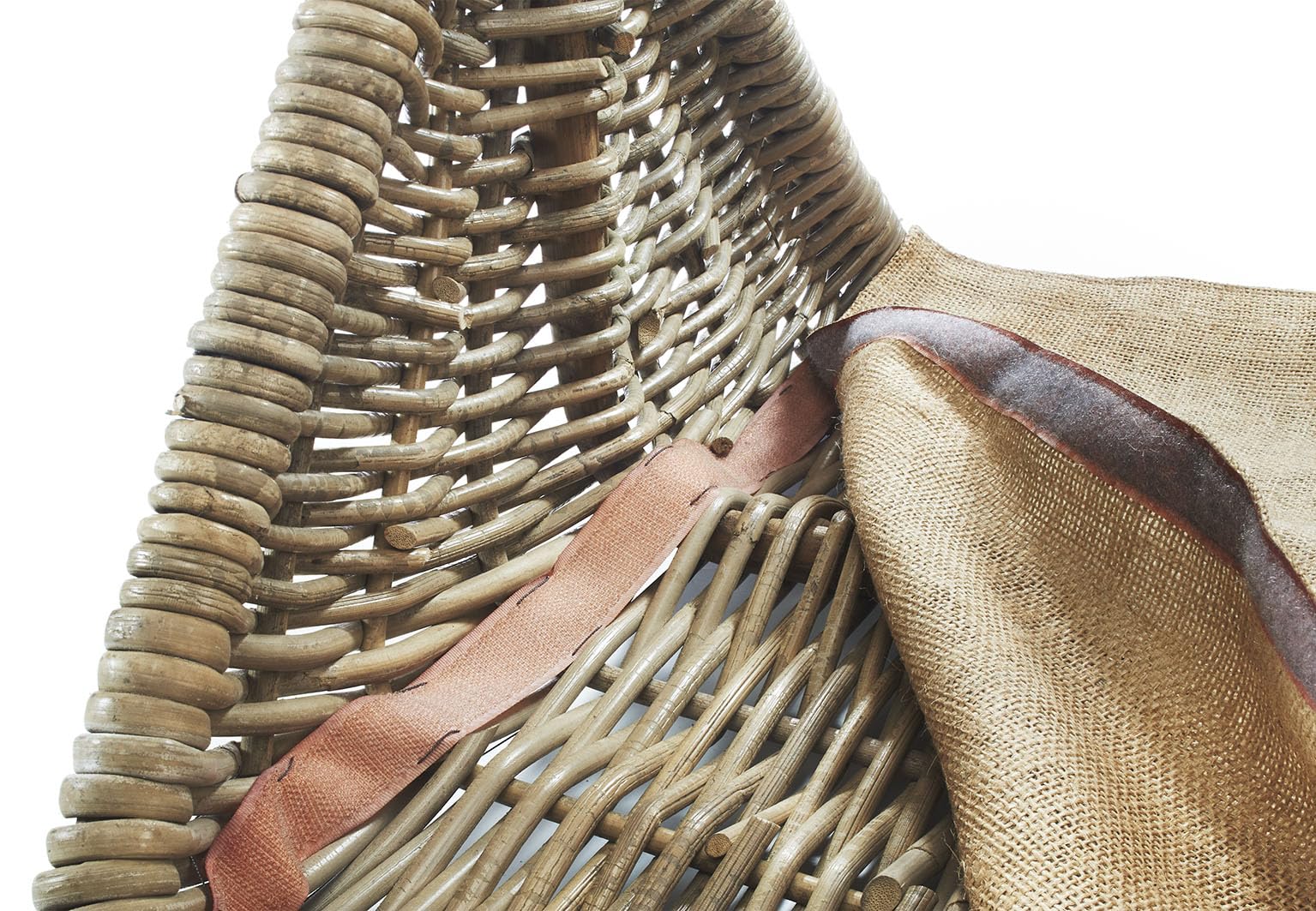 Kobolo Holztrage Holzkorb für Kaminholz Rattan mit Leinenstoff Kubu Grey