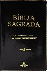 Bíblia NVI, Preto, Letras Vermelhas, Índice de Dedo