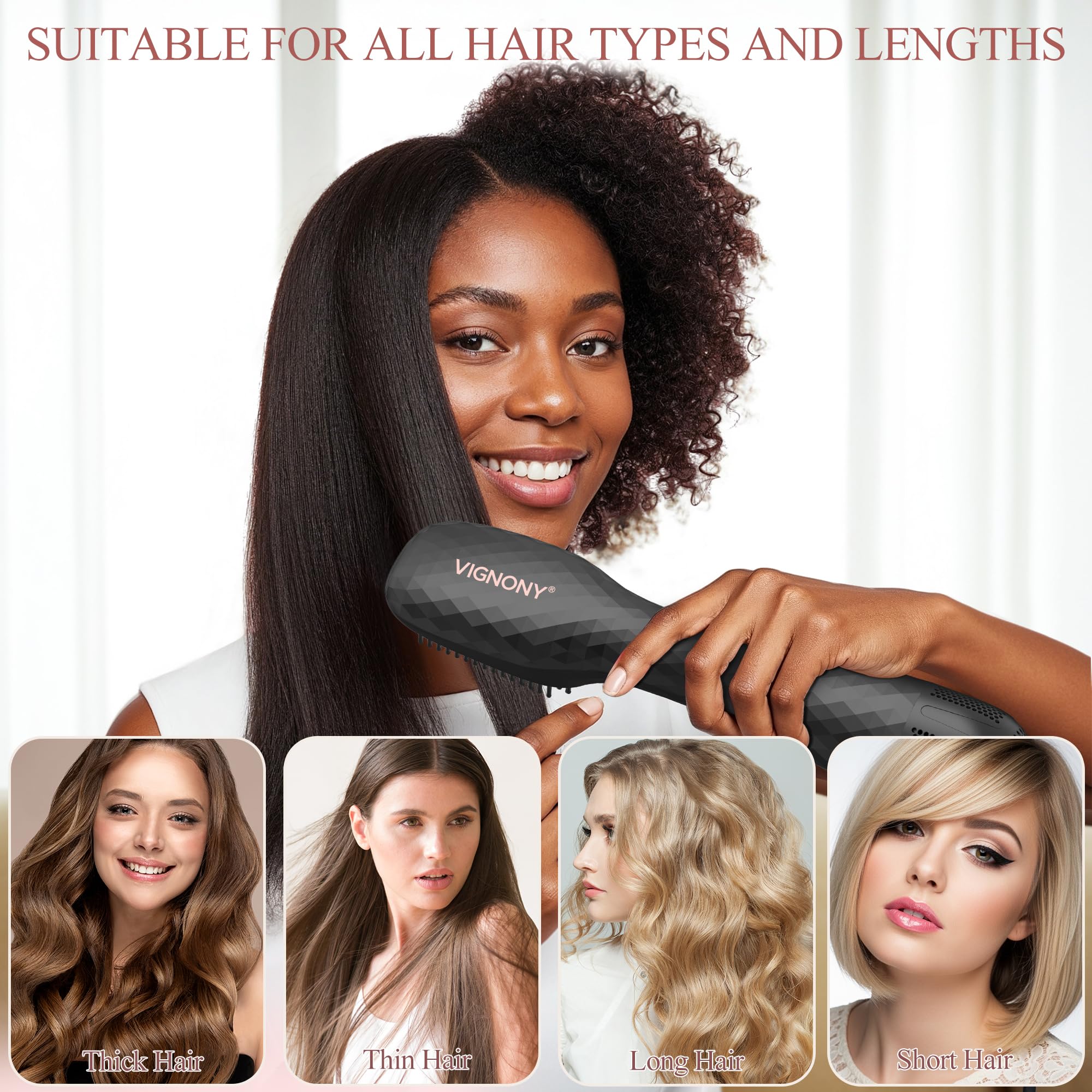 4-in-1 Ionic Hot Air Brush Hair Dryer Styler, 1200W