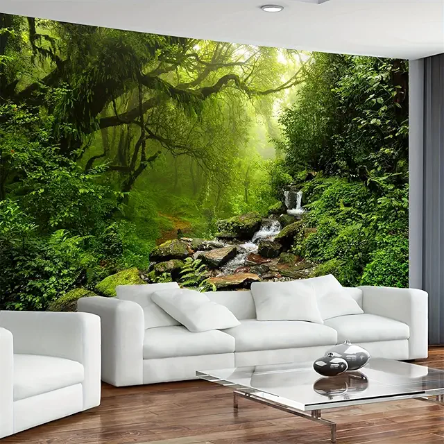 Tapisserie murale forêt extra large 300x180cm - Décoration bohème naturelle