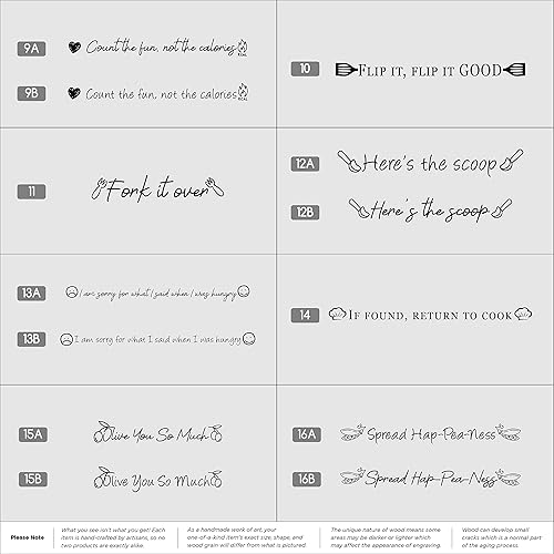 Miniatura 6 de Forest Decor Cucharas grabadas personalizadas, cucharas de madera de olivo, regalo de cocina personalizado para abuela y mamá, juego de cucharas de