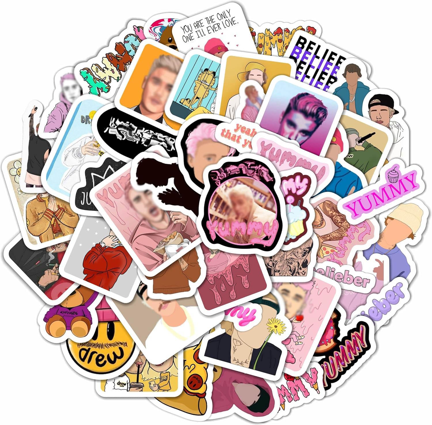BulbaCraft 100Pcs Pop Singer Stickers, R&B Singer Decals, Stickers for Teens, Music Decals for Laptop, Teens Girl Gifts