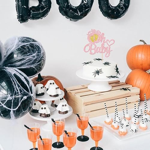Miniatura 5 de 1 pieza de decoración de pastel de calabaza Oh Baby con purpurina, pies de corazón con purpurina, para baby shower, tema de otoño, baby shower,