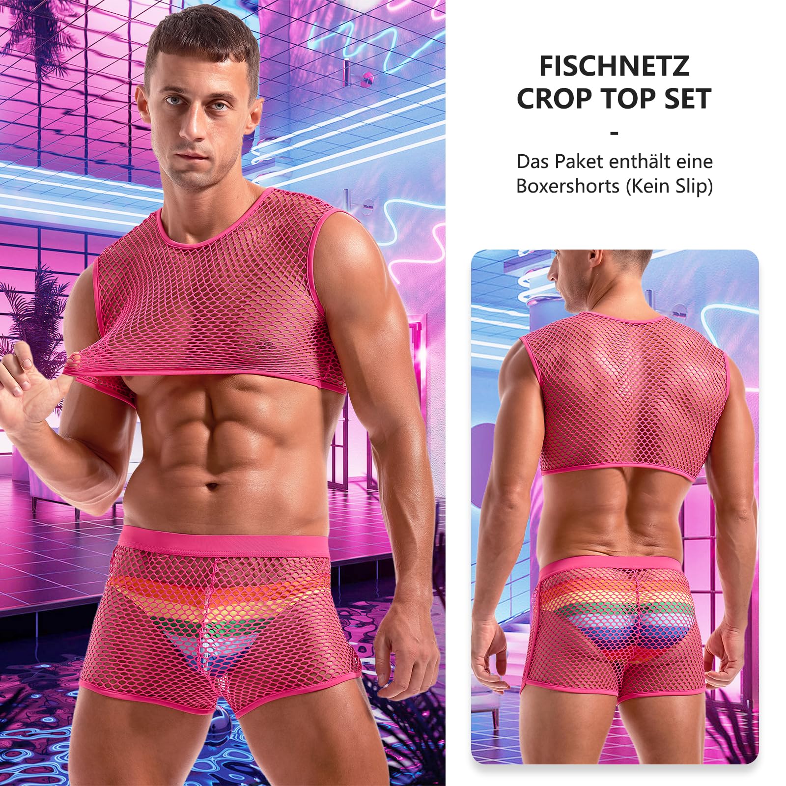 Amy Coulee Maillot de corps en résille pour homme