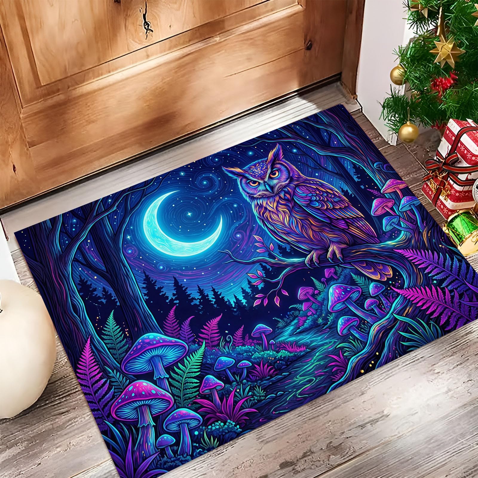 Bleu Violet Forêt Sombrepaillasson Durable Et Antidérapant Retient L’Eau Et Les Saletés Facile À Nettoyerpaillasson Interieur80 X 120 Cm Tapis D'Entrée Antidérapant