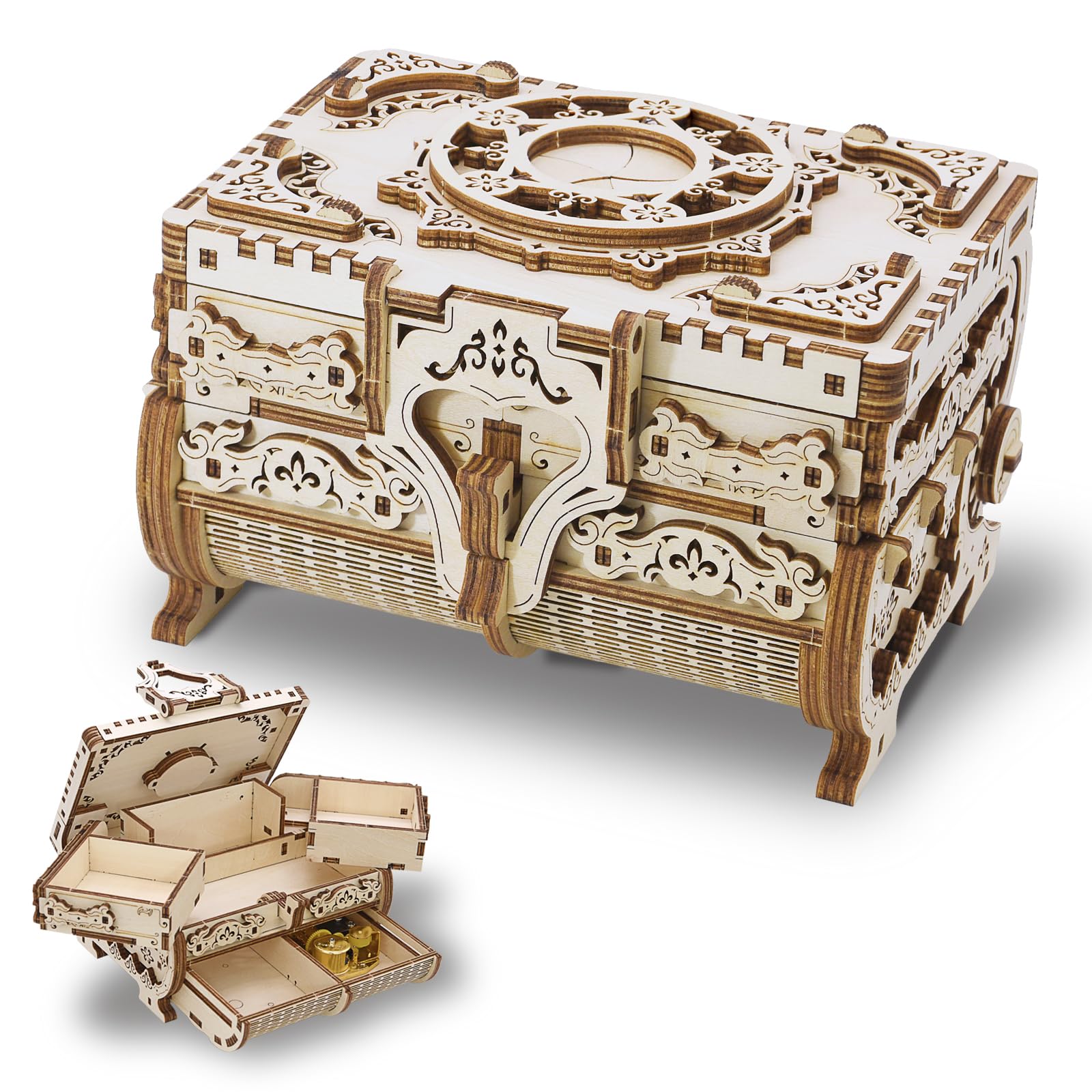 Amazon.com: 3D Wooden Puzzle for Adults Music Box – DIY Mechanical
