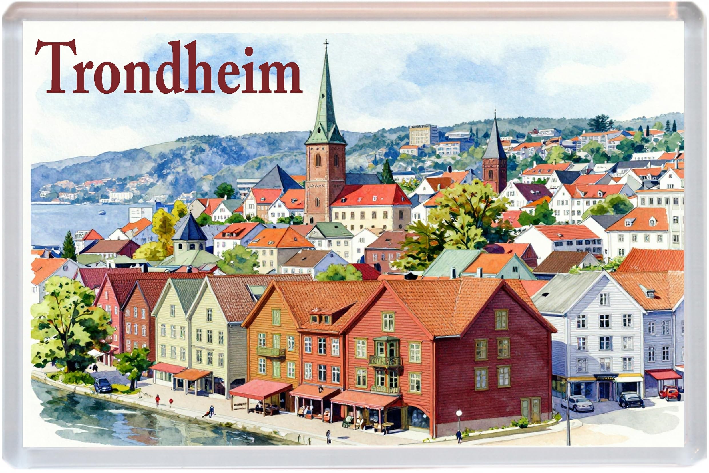 Trondheim - Norway - Artistic Jumbo Fridge Magnet 96 x 67mm BBS26FM29