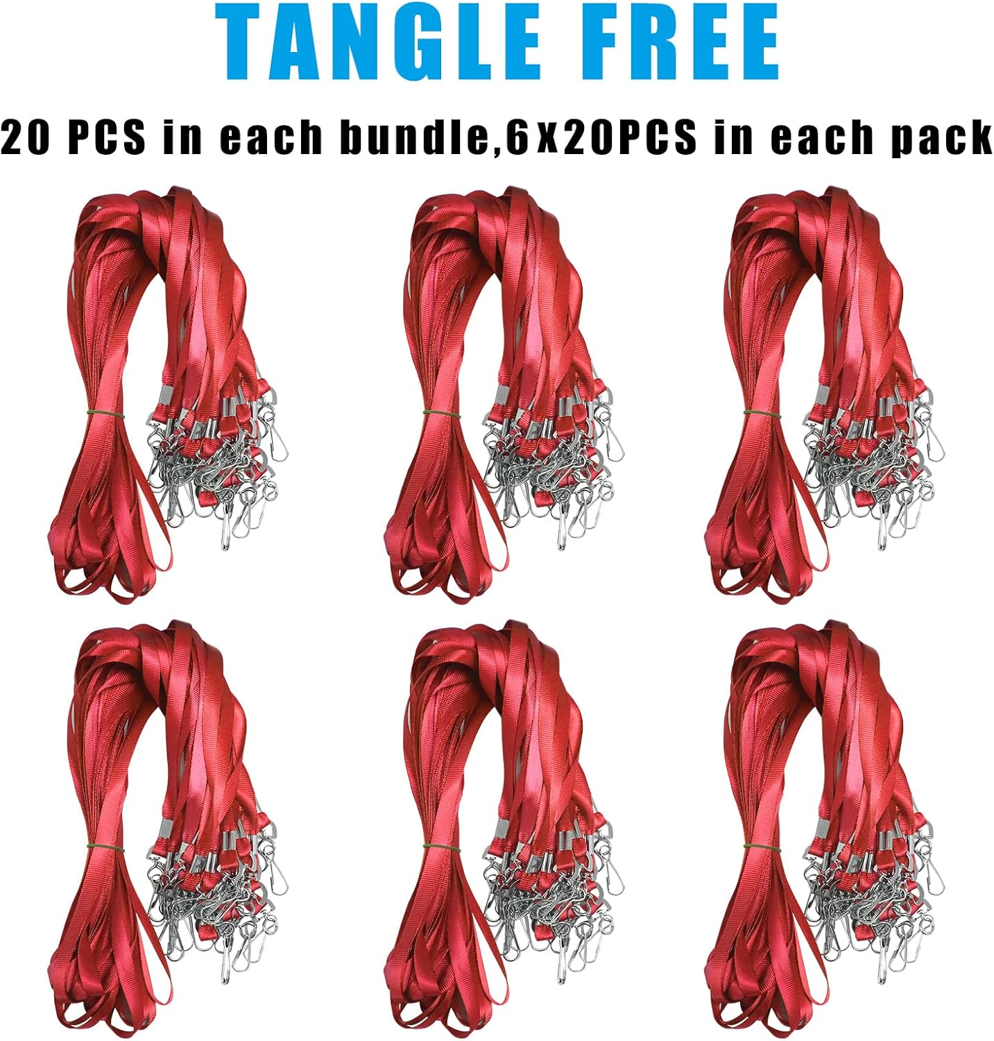 120 Pack Red Orange Lanyards Premium Bulk Flat Lanyard with Swivel J Hook for ID Name Badge Holder, VIP, School, Kids, Coach, Conference, Festival and Hang Keys