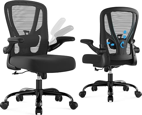 Silla de oficina ergonómica de escritorio, silla de computadora de malla, silla de trabajo transpirable con ruedas, soporte lumbar ajustable, sillas
