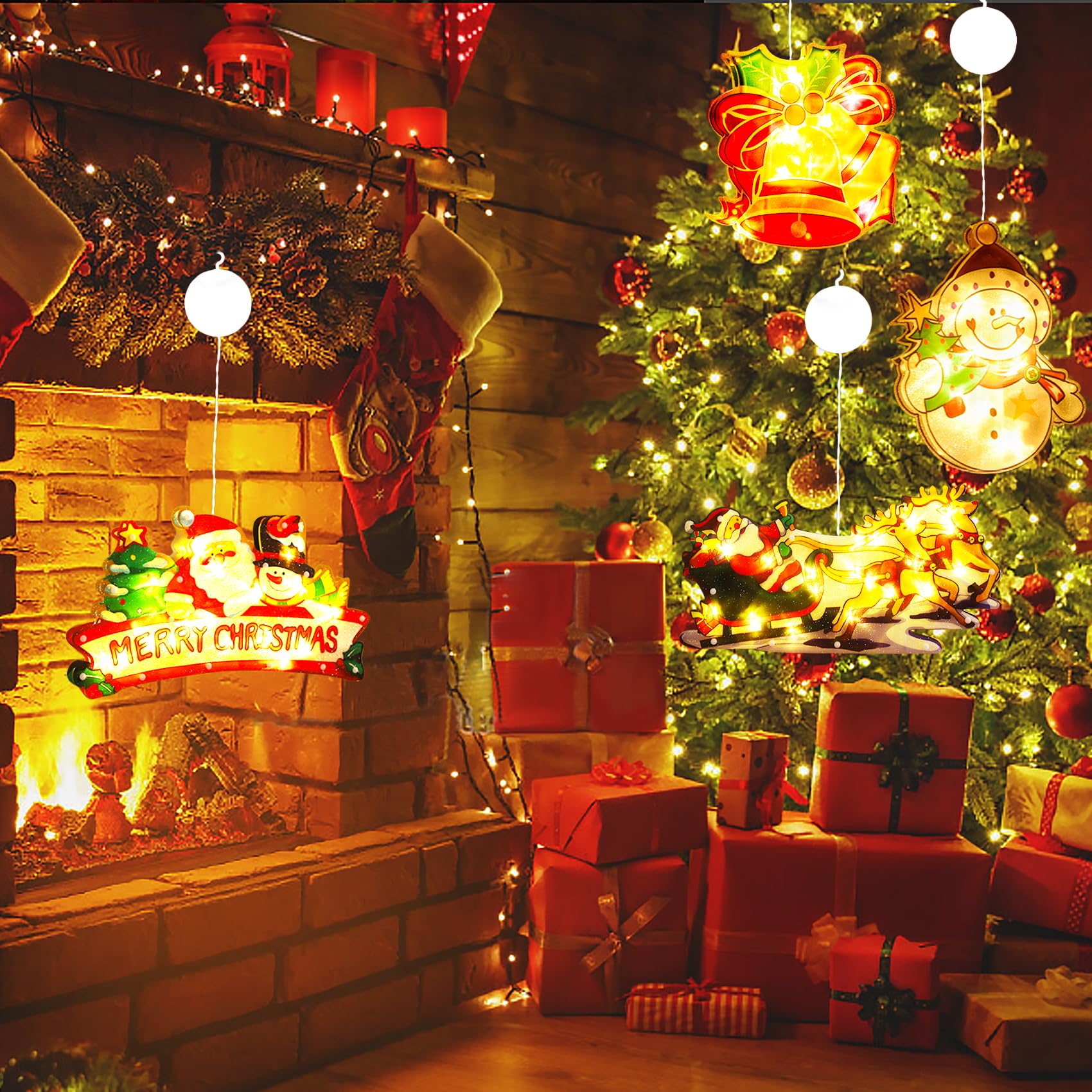 Luci Natalizie LED Per Finestre - Decorazione Interna Con Stella, Batteria, Per Albero O Parete - Foto 13