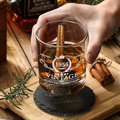 Miniatura 6 de Regalos de 70 cumpleaños para hombres, juego de vasos de whisky, decoraciones de cumpleaños de 70 años, suministros para fiesta, aniversario de 70