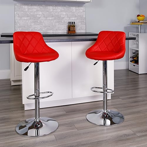 Miniatura 9 de Flash Furniture CH-82028A-BK-GG asiento de vinilo negro de diseño contemporáneo, banqueta alta ajustable con base cromada, Vinilo, Gris