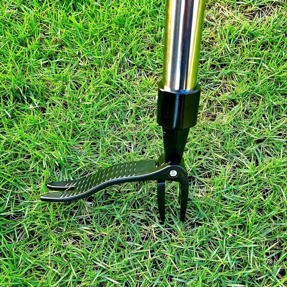 Manual Weed Puller Tool, Garden Root Remover with Detachable Handle, Vertical Weed Extractor