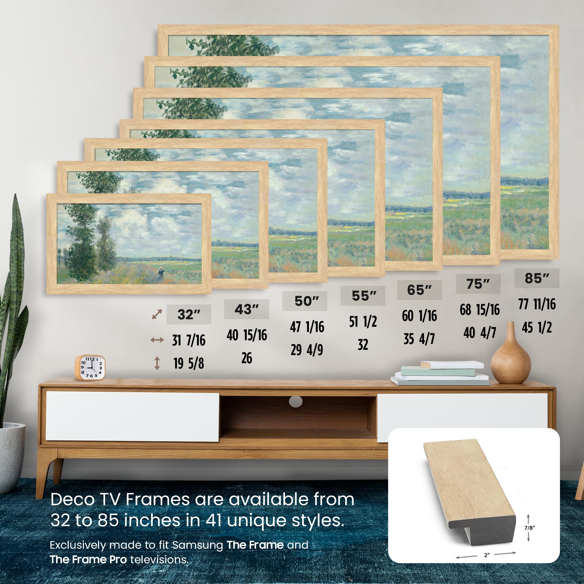  deco frame♡ Amazon.com: Frame My TV Deco TV Frames - Gatsby Silver Smart