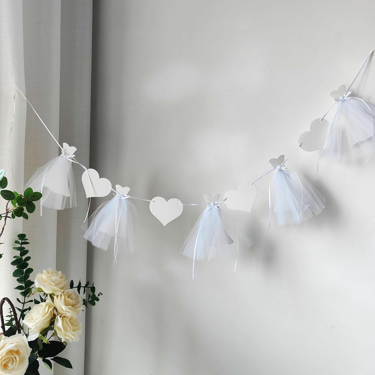 Banner de despedida de soltera, vestido de boda de compromiso, decoraciones centrales | para la novia Suministros para la fiesta de compromiso Bride to Be Chair Banner