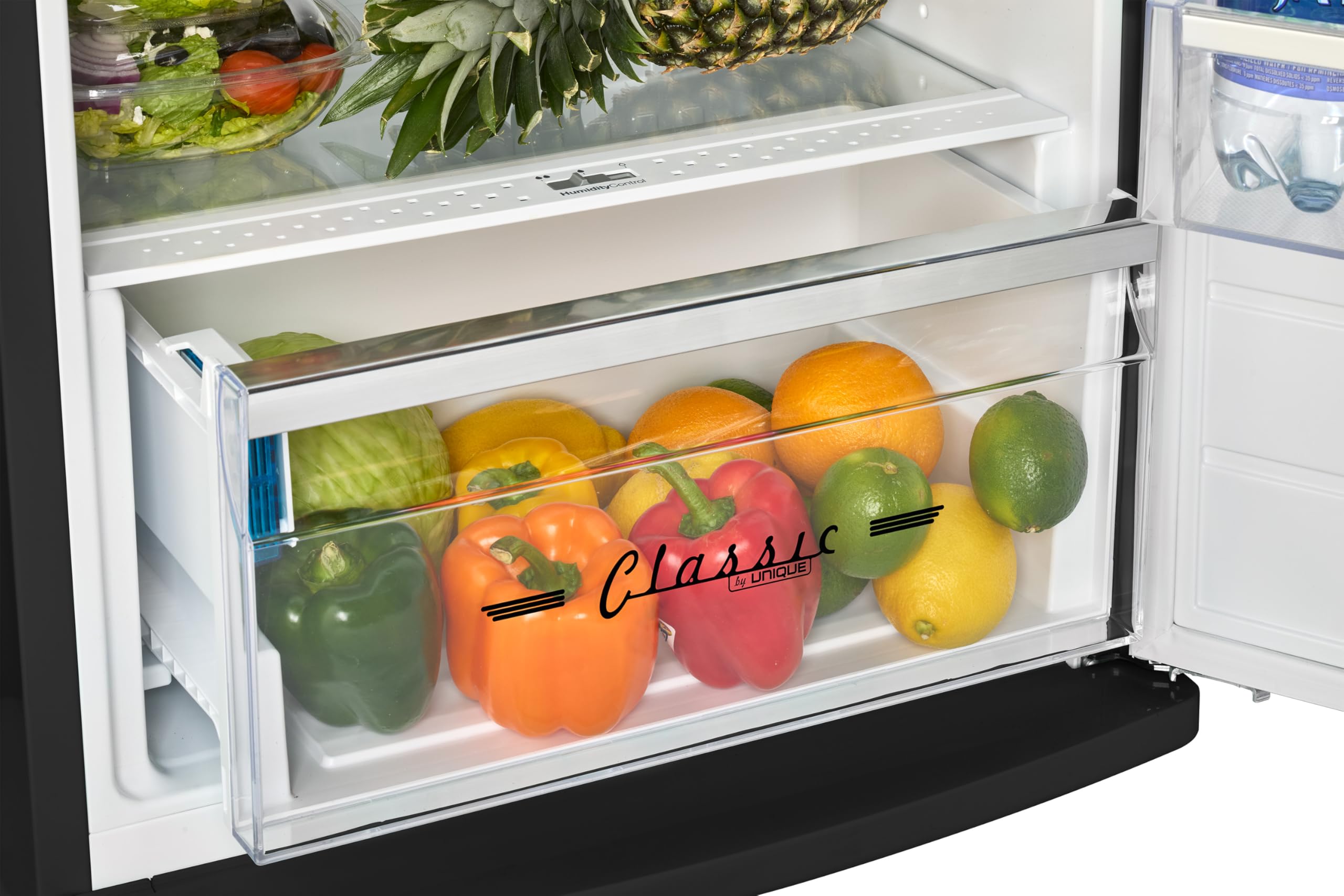 Unique Appliances Classic Retro 11 Cu.Ft. Top Freezer Refrigerator - Matte Black on Fridge.com - View 6